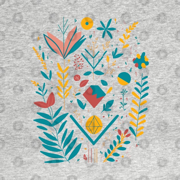 Bohemian Style Floral Shapes - Minimal boho Flower by ElMass